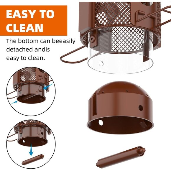 Metal Weight Activated Squirrel Proof Bird Feeder for Finch, Cardinal - Picture 4 of 8